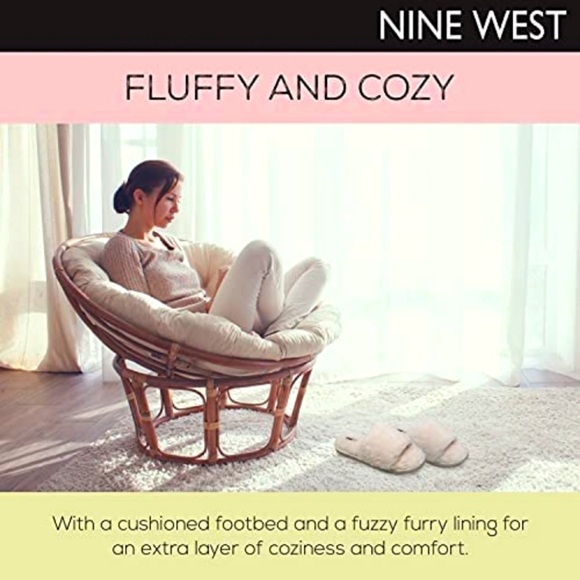 Nine West Fushia Fluffy Fur Slippers NWT - Picture 10 of 14